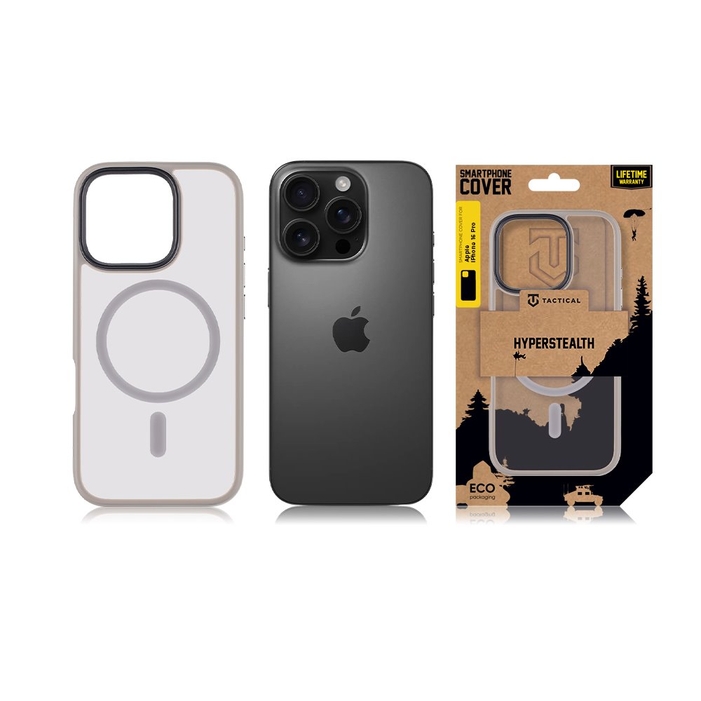 Tactical MagForce Hyperstealth Kryt pro iPhone 16 Pro Light Grey