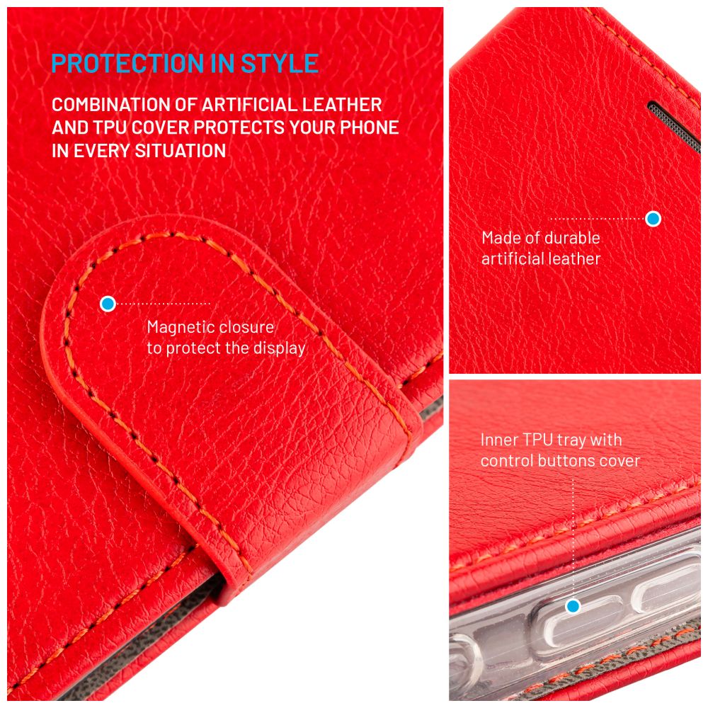 Pouzdro typu kniha FIXED Opus pro Samsung Galaxy A36 5G, červené