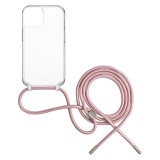 Zadní kryt FIXED Pure Neck s růžovou šňůrkou na krk pro Samsung Galaxy A26 5G