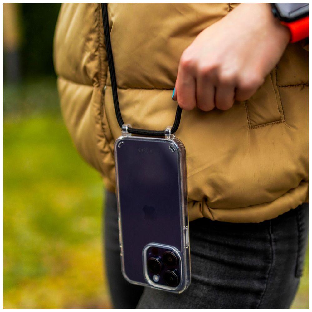 Pouzdro FIXED Pure Neck s černou šňůrkou na krk pro Samsung Galaxy A26 5G
