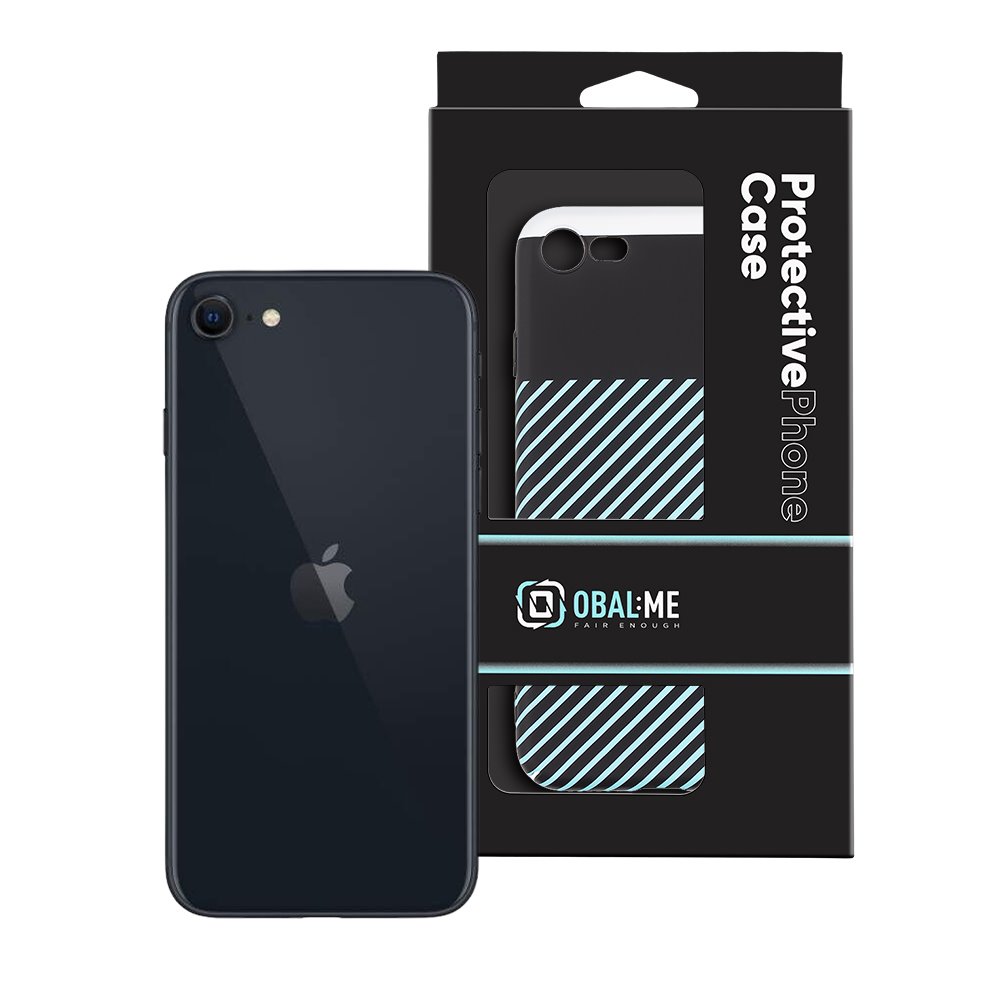 OBAL:ME Flossy Stripes Kryt pro Apple iPhone 7/8/SE2020/SE2022 Black/Sky Blue