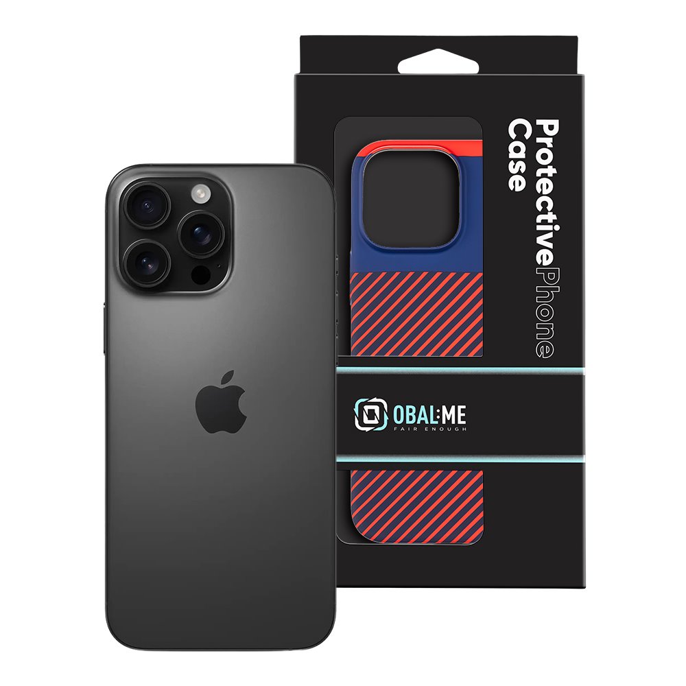 OBAL:ME Flossy Stripes Kryt pro Apple iPhone 16 Pro Max Blue/Red