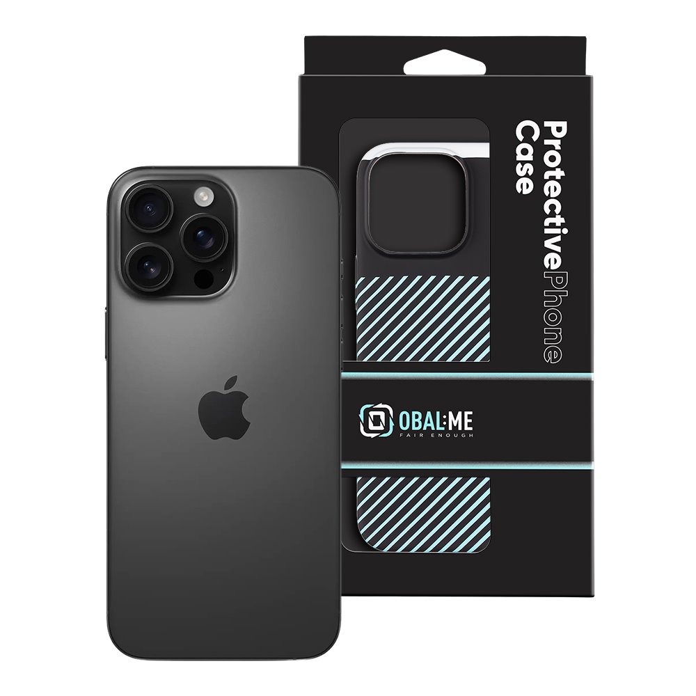 OBAL:ME Flossy Stripes Kryt pro Apple iPhone 16 Pro Max Black/Sky Blue