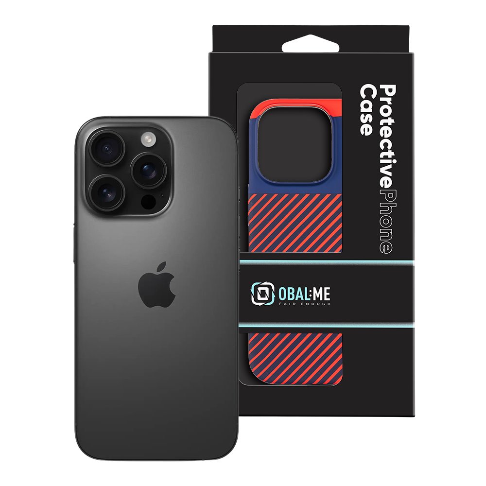 OBAL:ME Flossy Stripes Kryt pro Apple iPhone 16 Pro Blue/Red