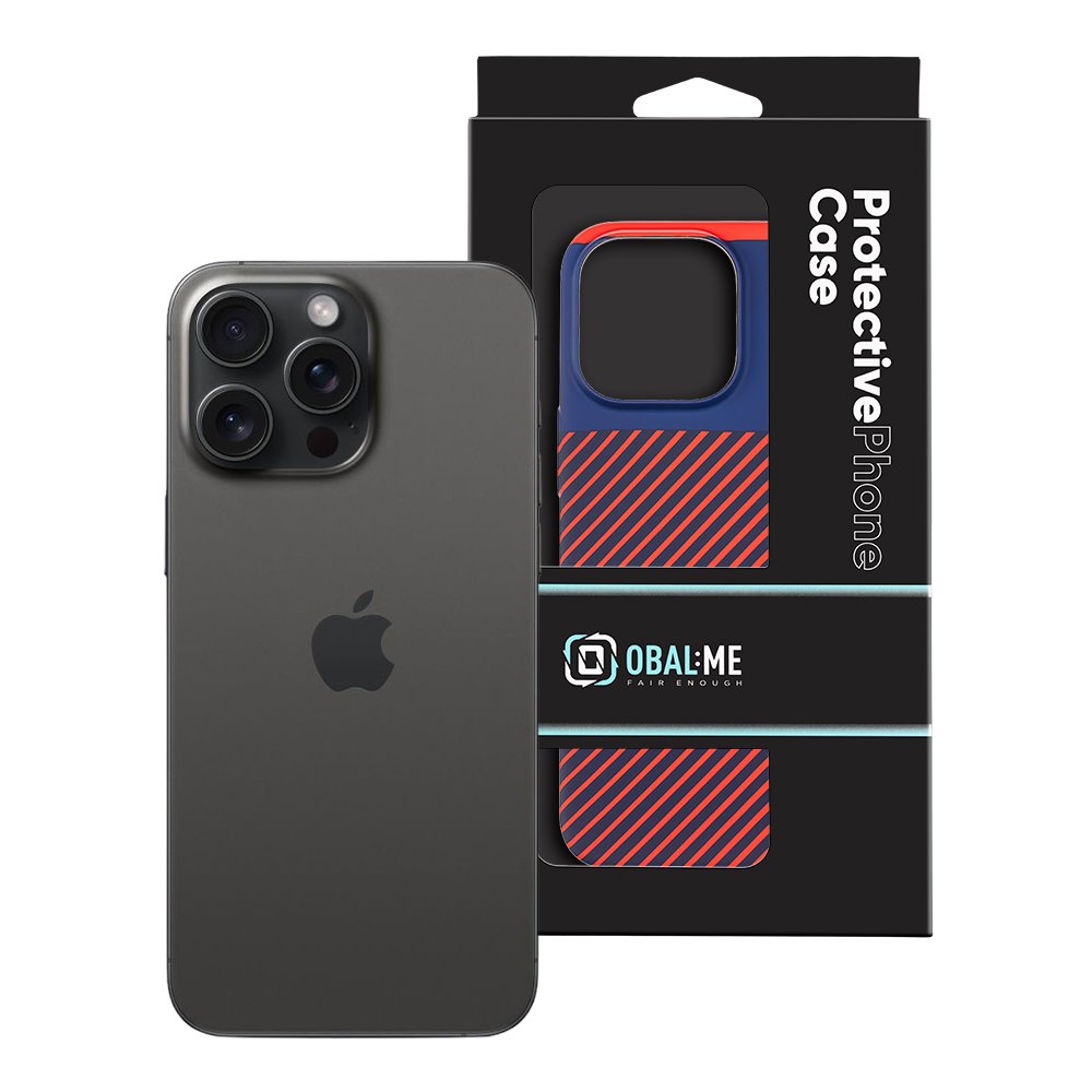 OBAL:ME Flossy Stripes Kryt pro Apple iPhone 15 Pro Max Blue/Red