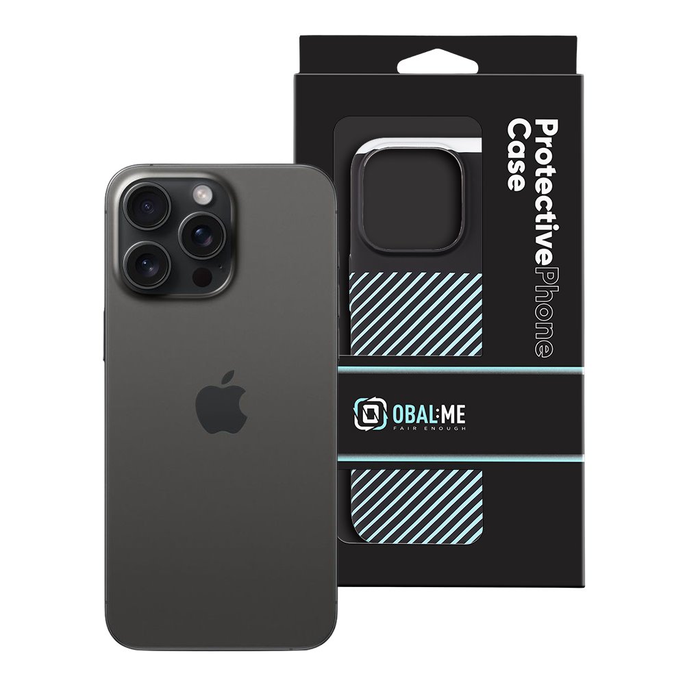 OBAL:ME Flossy Stripes Kryt pro Apple iPhone 15 Pro Max Black/Sky Blue