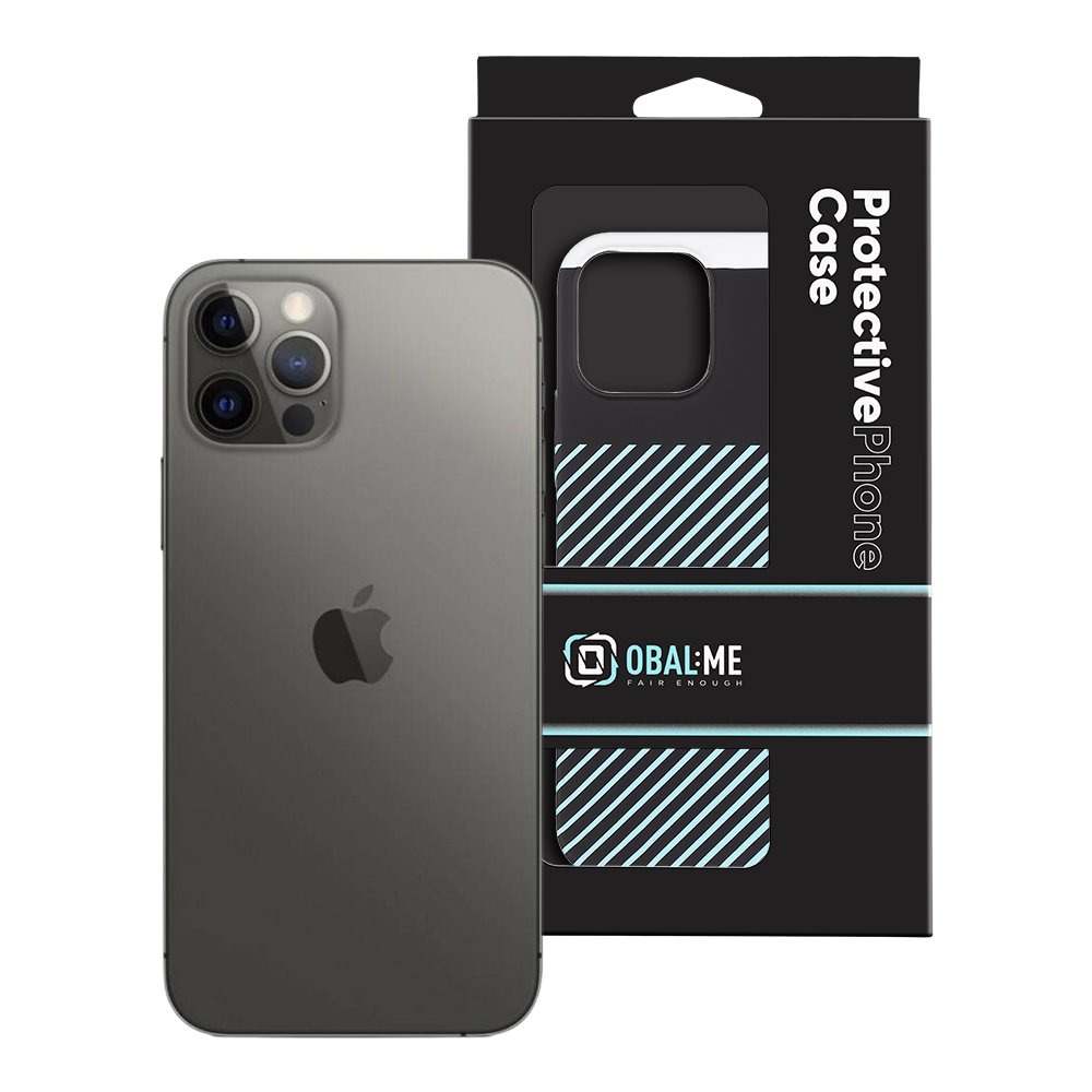 OBAL:ME Flossy Stripes Kryt pro Apple iPhone 12/12 Pro Black/Sky Blue