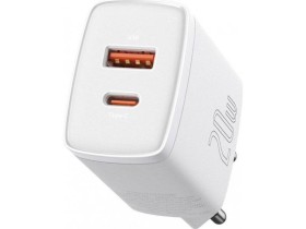 Baseus Compact USB+USB-C 20W biela
