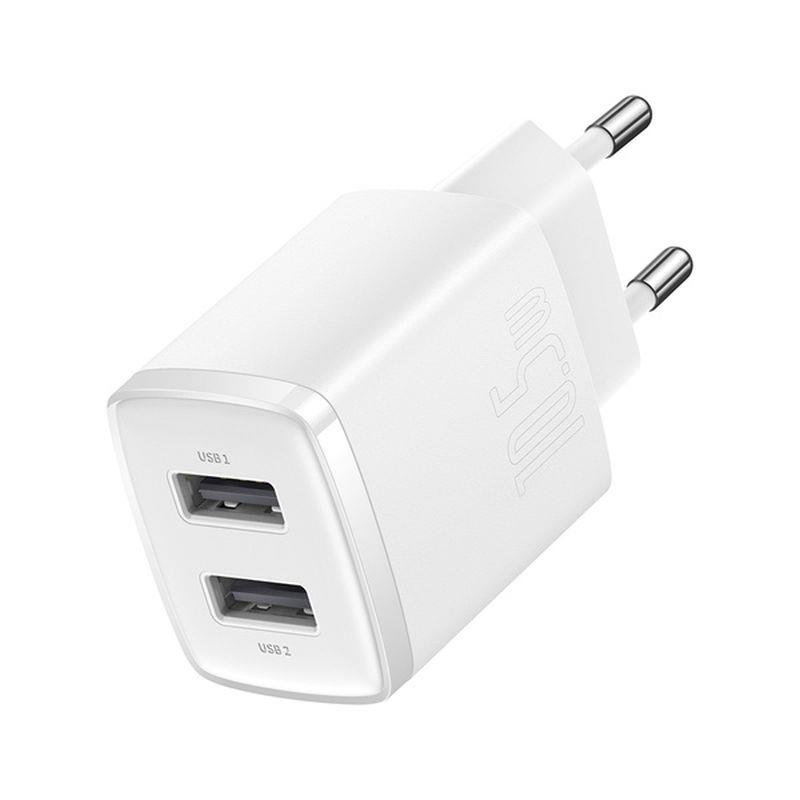 Baseus Compact 2xUSB 10,5W bílá