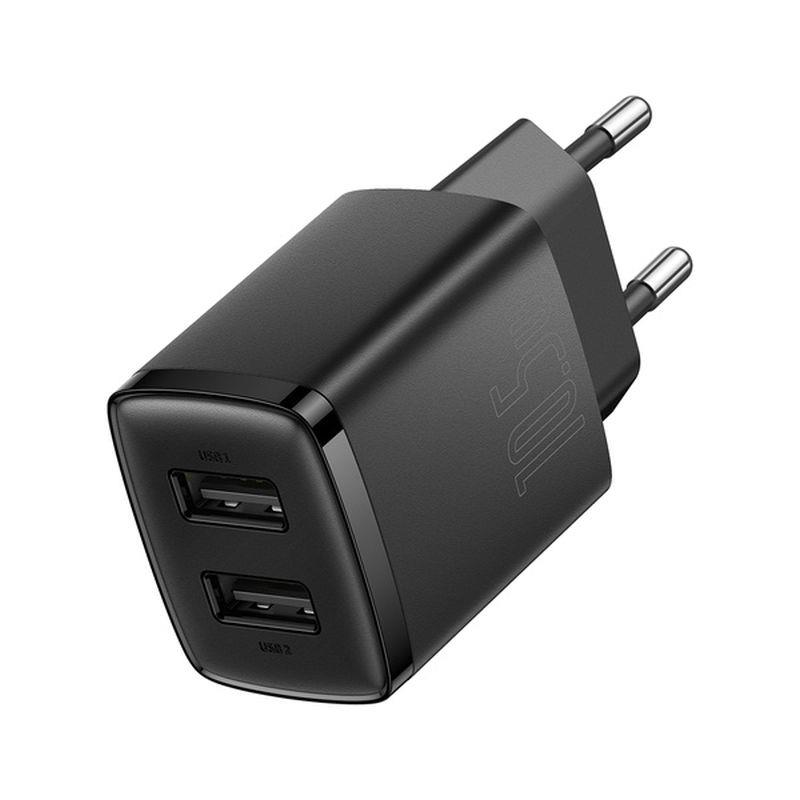 Baseus Compact 2xUSB 10,5W černá