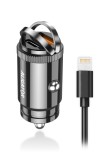 Nabíječka do auta Aligator PD30W USB-C+USB, USB-C/Lightning kabel, černá