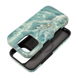 FORCELL F-PROTECT Mirage, Military Drop-Tested case compatible with MagSafe for IPHONE 16 PRO green marble