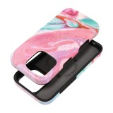 FORCELL F-PROTECT Mirage, Military Drop-Tested case compatible with MagSafe for IPHONE 16 PRO pink marble