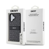 DKNY PU Leather Repeat Pattern Tonal Stripe Zadní Kryt pro iPhone 16 Black