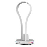 iPega P5P23 Nabíjecí RGB Stojan pro Playstation Portal Remote Player s Držákem na Sluchátka White