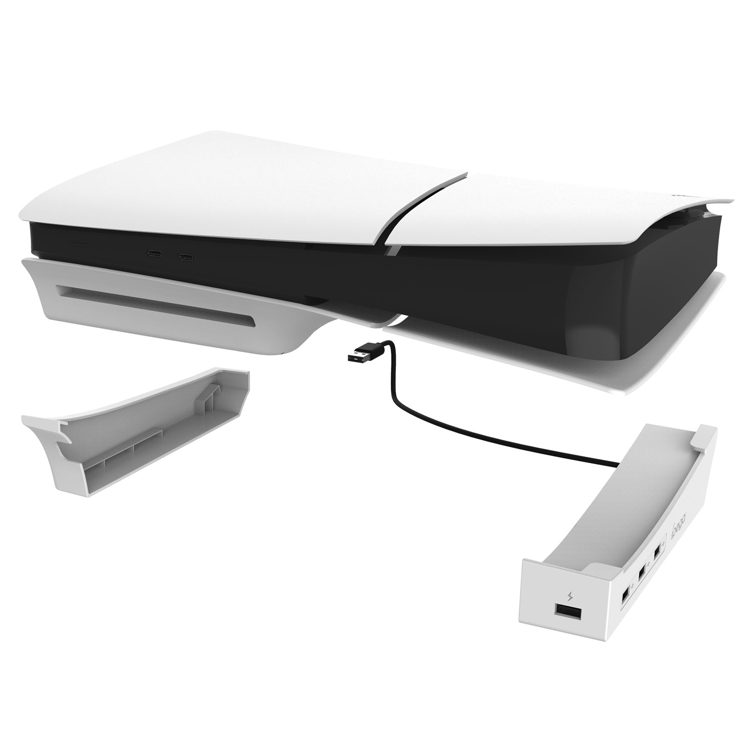 iPega P5S008 Horizontální Stojan s USB HUB pro PS5 Slim/PS5 Pro White