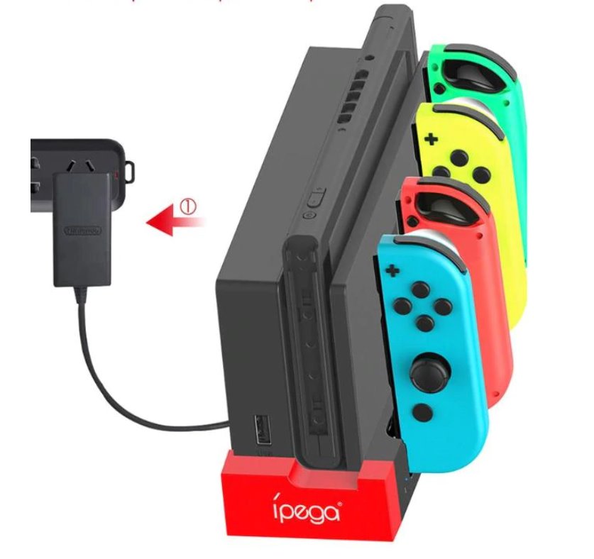 iPega 9186 Charger Dock pro N-Switch a Joy-con Black/Red