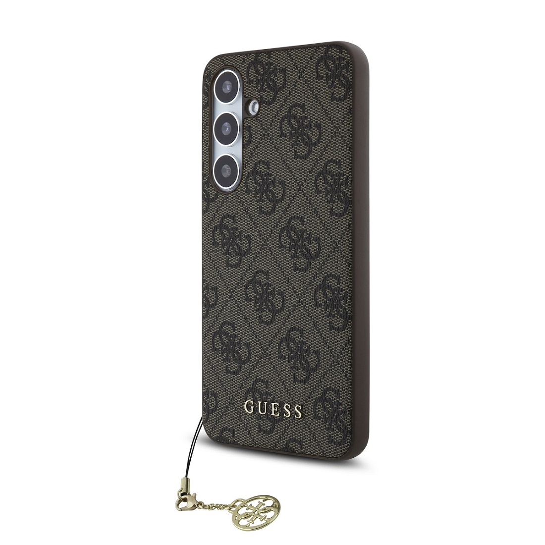 Guess 4G Charm Zadní Kryt pro Samsung Galaxy S24 FE Brown