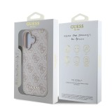 Guess 4G Charm Zadní Kryt pro iPhone 16 Tone on Tone Pink