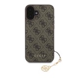 Guess 4G Charm Zadní Kryt pro iPhone 16 Tone on Tone Brown