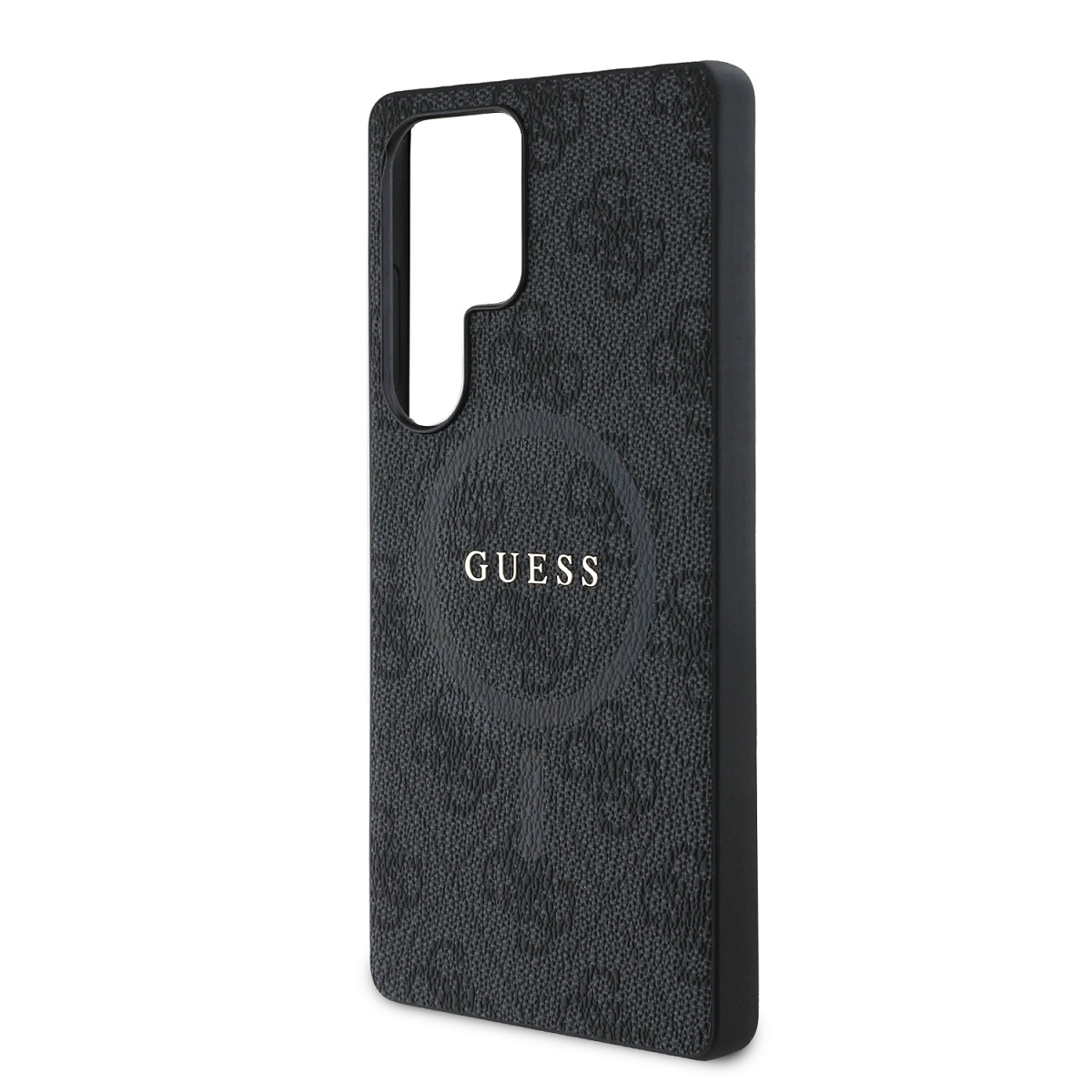 Guess PU Leather 4G Colored Ring MagSafe Zadní Kryt pro Samsung Galaxy S25 Ultra Black