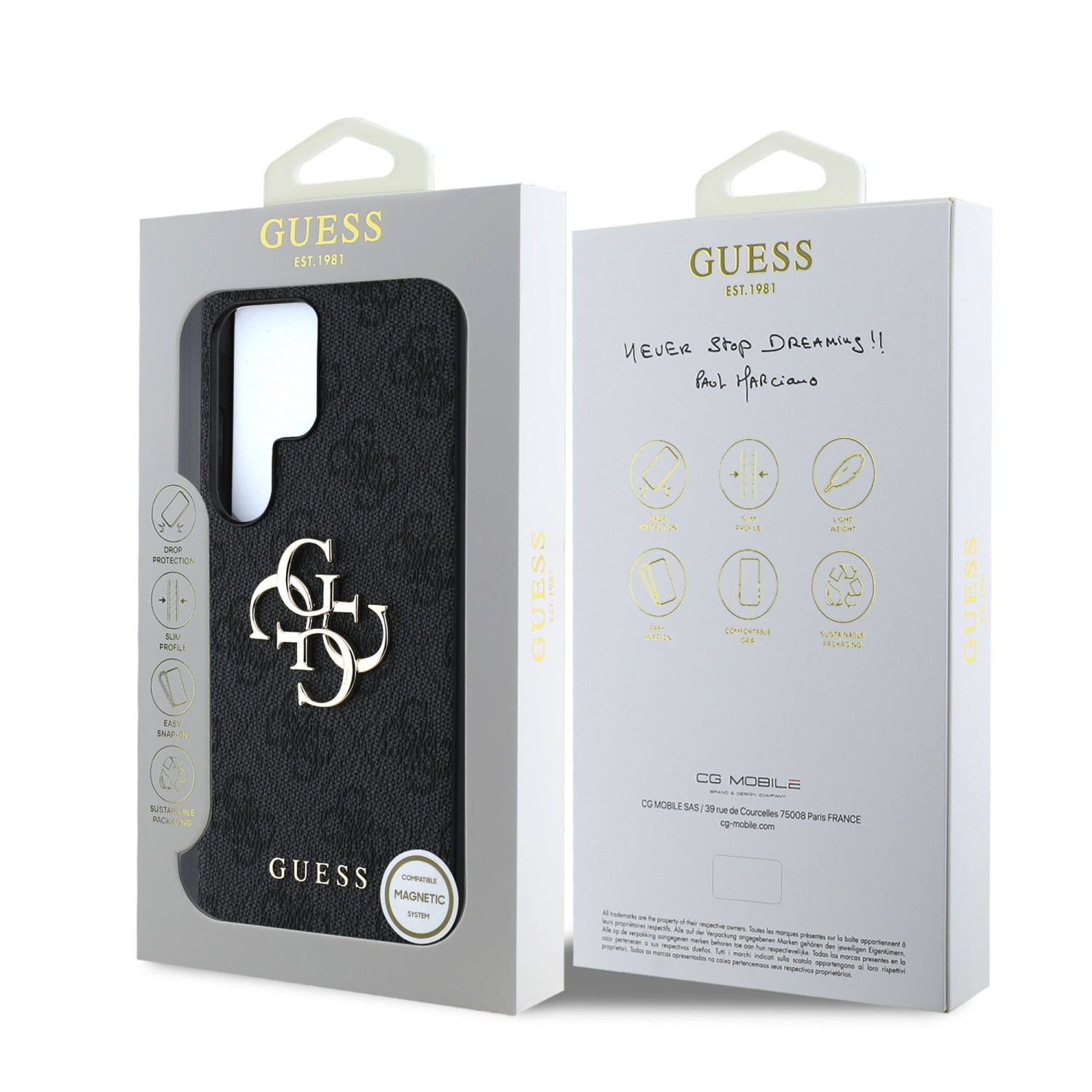 Guess PU 4G Metal Logo Zadní Kryt pro Samsung Galaxy S25 Ultra Grey