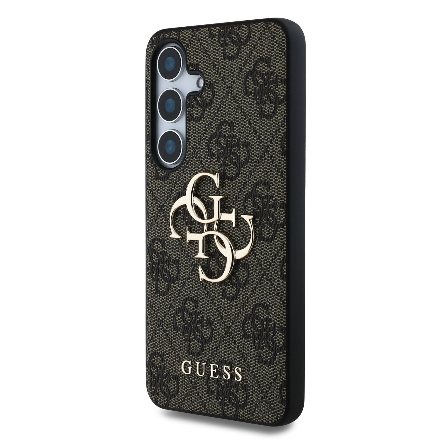 Guess PU 4G Metal Logo Zadní Kryt pro Samsung Galaxy S25+ Brown