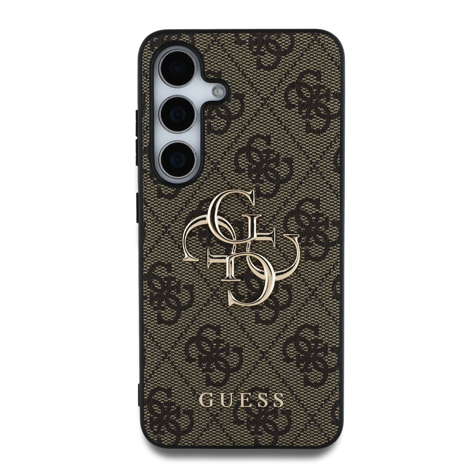 Guess PU 4G Metal Logo Zadní Kryt pro Samsung Galaxy S25+ Brown