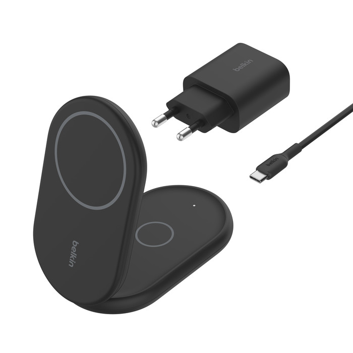 Belkin BOOST CHARGE Qi2, 15W 2v1 magnetický stojan, černý