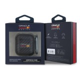 Red Bull PU Karbonové Pouzdro pro AirPods 1/2 Black