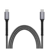 Nabíjecí a datový odolný kabel FIXED Armor, USB-C/USB-C, podpora PD, 1.2 m, USB 2.0, 240W, šedá