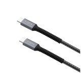 Nabíjecí a datový odolný kabel FIXED Armor, USB-C/USB-C, podpora PD, 1.2 m, USB 2.0, 240W, šedá