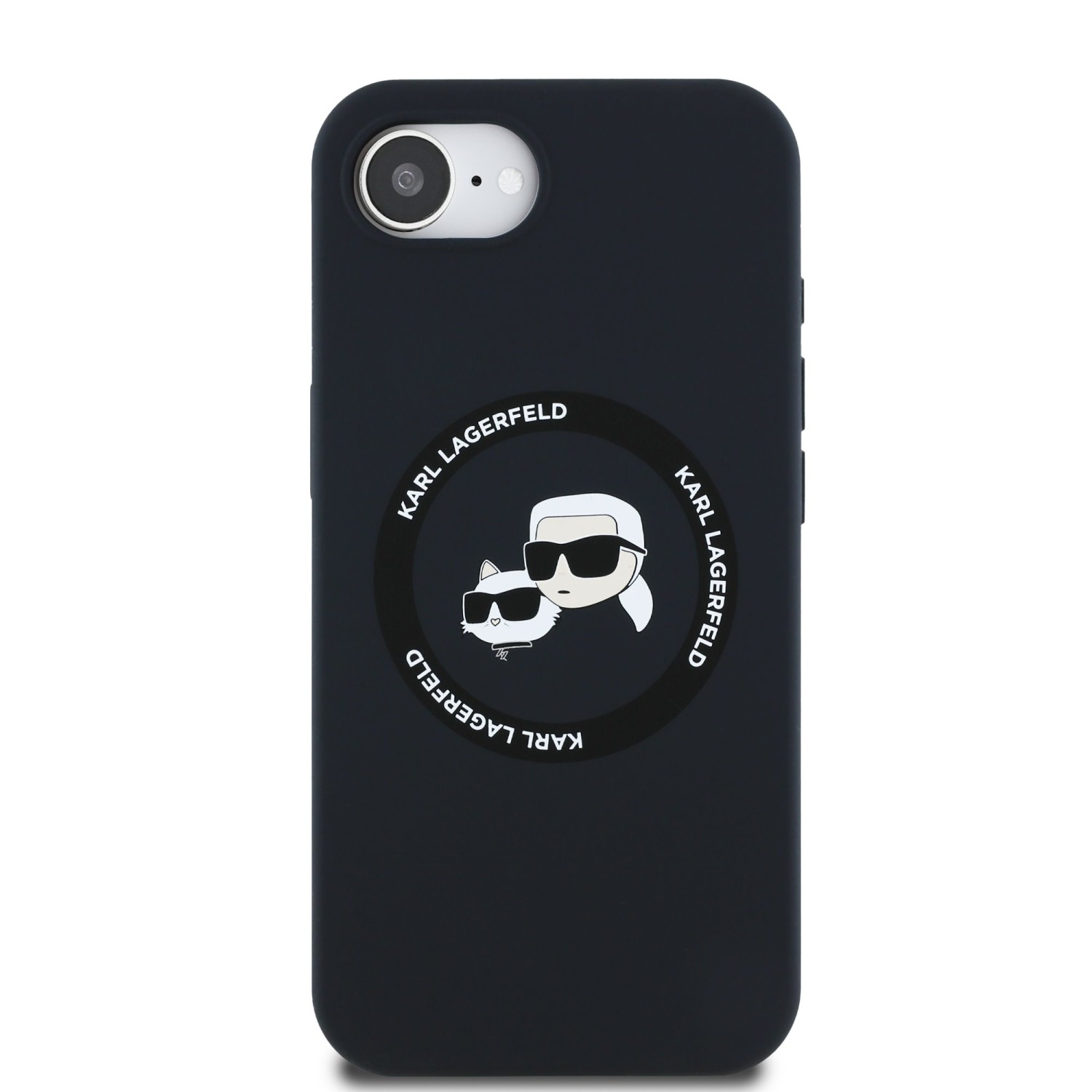 Karl Lagerfeld Liquid Silicone K&CH Heads MagSafe Zadní Kryt pro iPhone SE4 Black