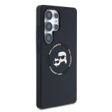 Karl Lagerfeld Liquid Silicone K&CH Heads MagSafe Zadní Kryt pro Samsung Galaxy S25 Ultra Black