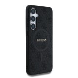 Guess PU Leather 4G Colored Ring MagSafe Zadní Kryt pro Samsung Galaxy S25+ Black