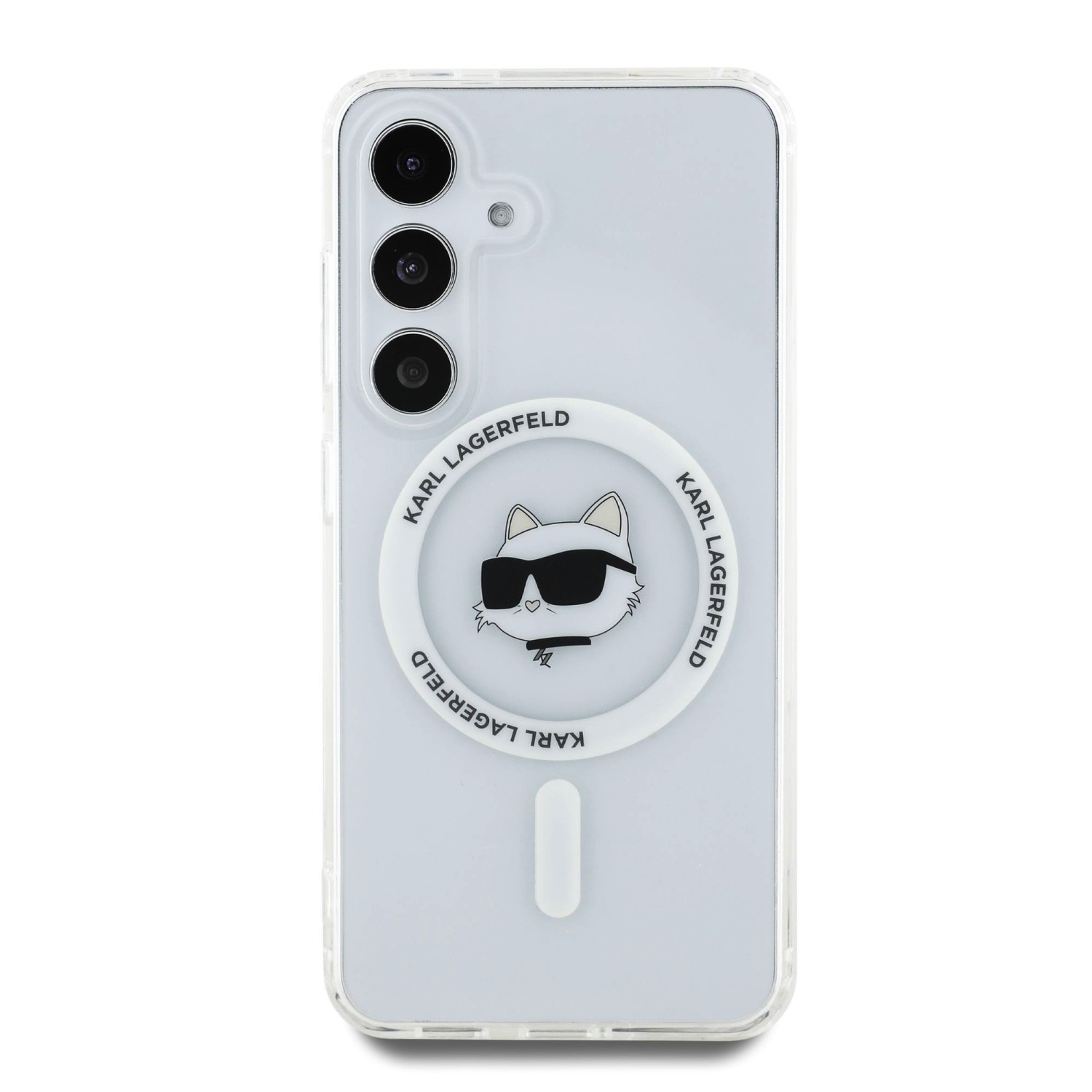 Karl Lagerfeld IML Choupette Head MagSafe Zadní Kryt pro Samsung Galaxy S25+ Transparent