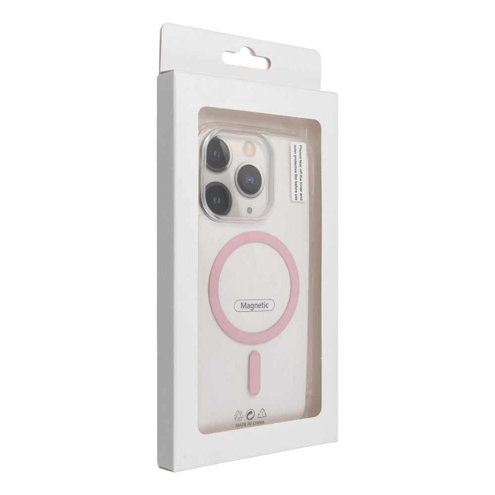 Drop Glue Colorful Ring Mag Cover compatible with MagSafe for IPHONE 14 pink