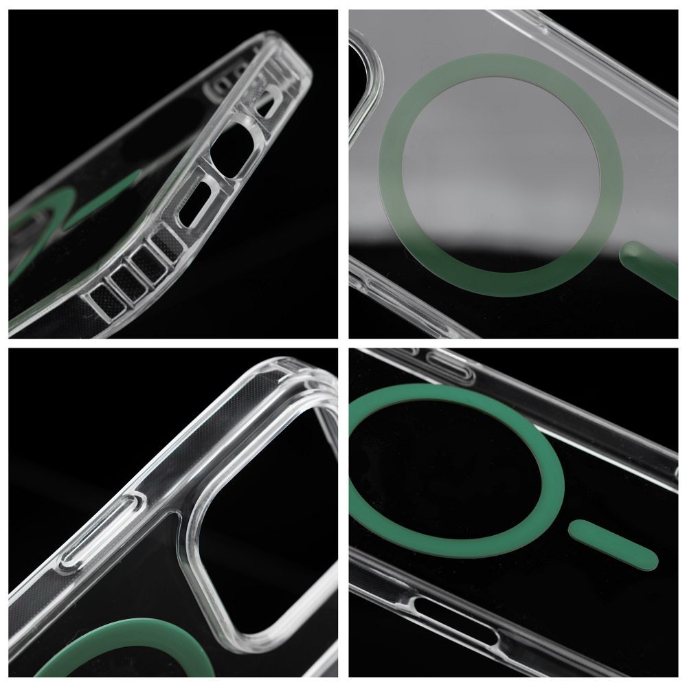 Drop Glue Colorful Ring Mag Cover compatible with MagSafe for IPHONE 16 PLUS dark green