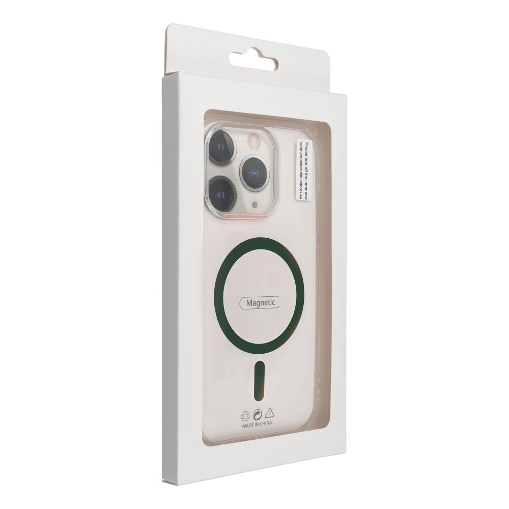 Drop Glue Colorful Ring Mag Cover compatible with MagSafe for IPHONE 16 PLUS dark green
