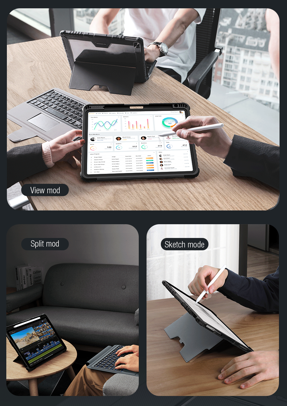 Nillkin Bumper Combo Keyboard Case (Backlit Version) pro iPad Air 4/5/10.9 2020/11 2024/2025/Pro 11 2020/2021/2022 Black