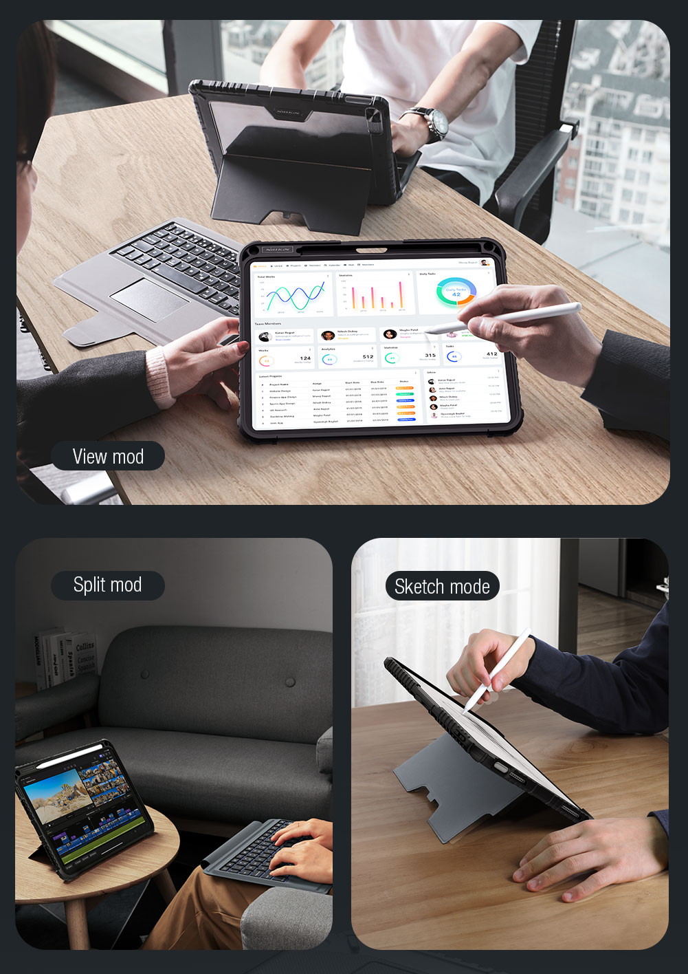 Nillkin Bumper Combo Keyboard Case (Backlit Version) pro iPad 10.9 2022/11 2025 Black