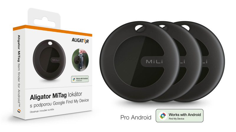 Sada 3ks přívešků Aligator MiTag s podporou Google Find My Device