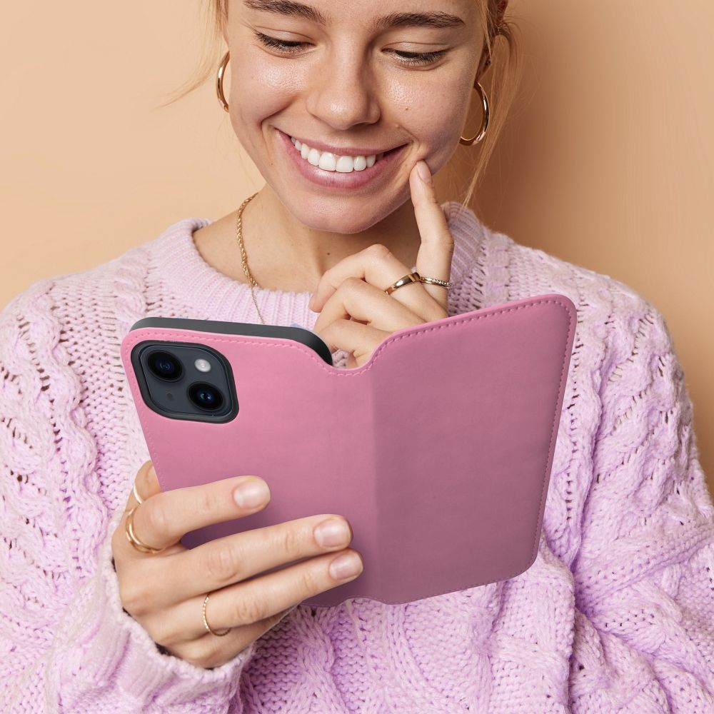 DUAL POCKET Book case for XIAOMI Redmi Note 14 4G light pink