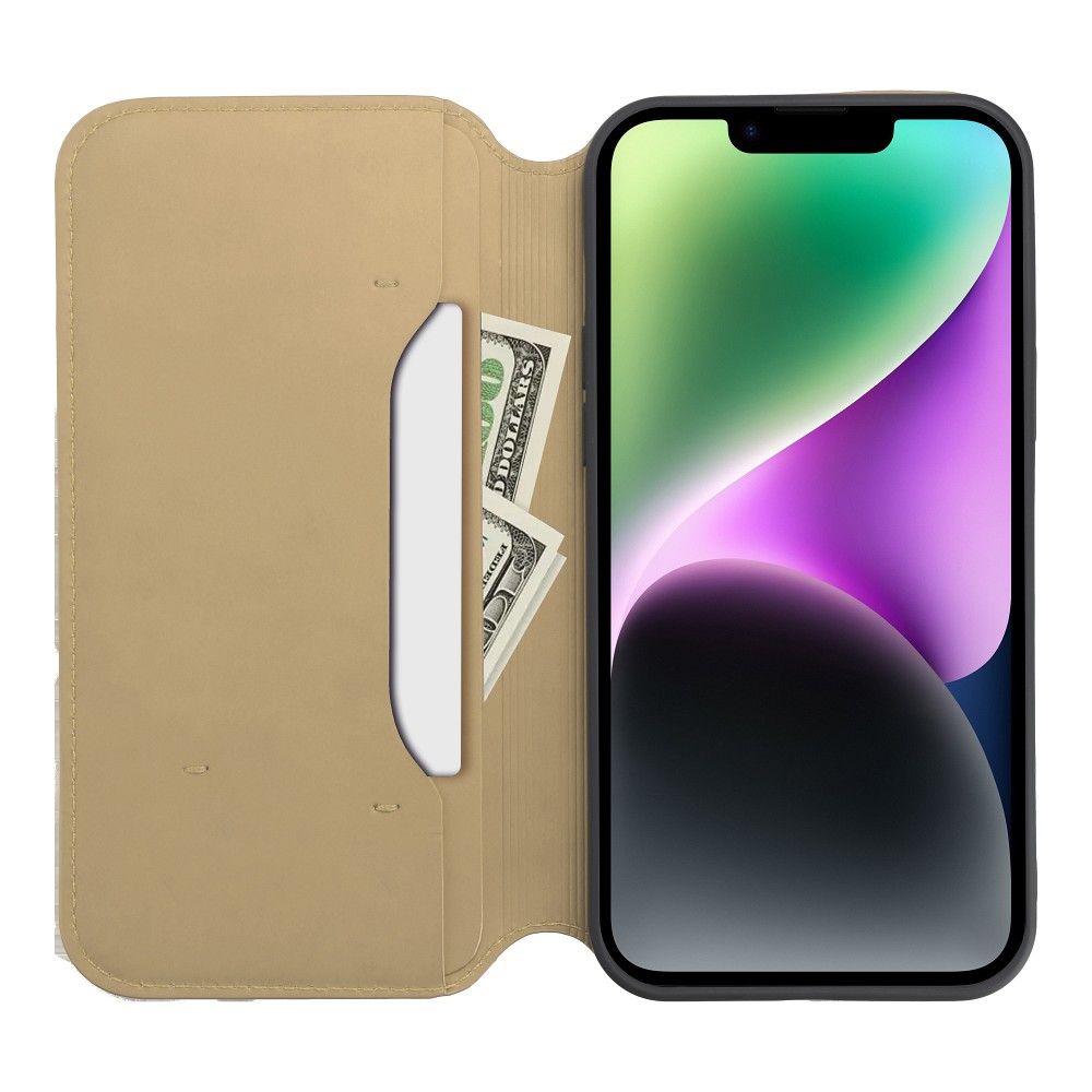 DUAL POCKET Book case for XIAOMI Redmi Note 14 4G gold