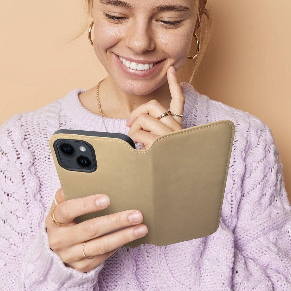 DUAL POCKET Book case for XIAOMI Redmi Note 14 4G gold