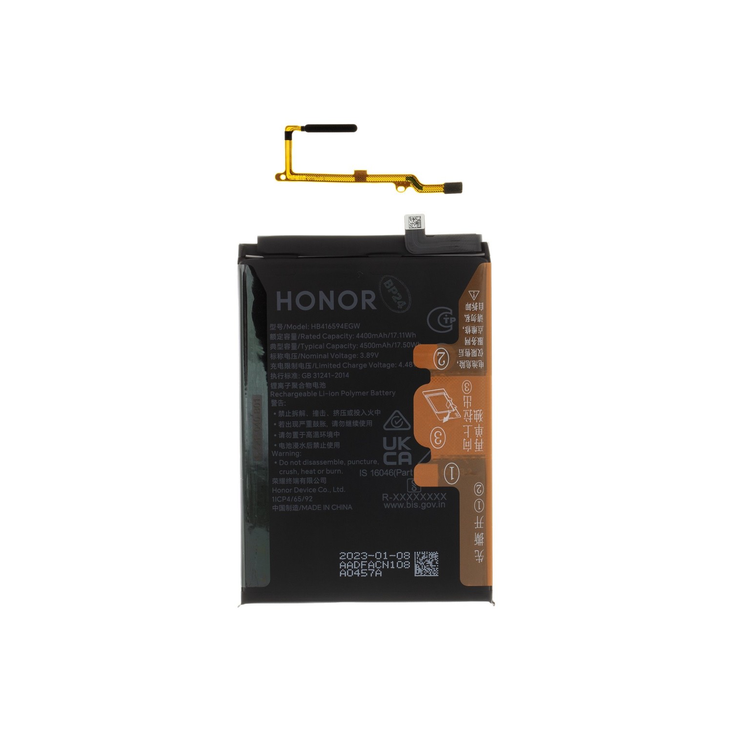Originální baterie Honor HB416594EGW 4500mAh + Otisk Prstu Midnight Black (Service Pack)