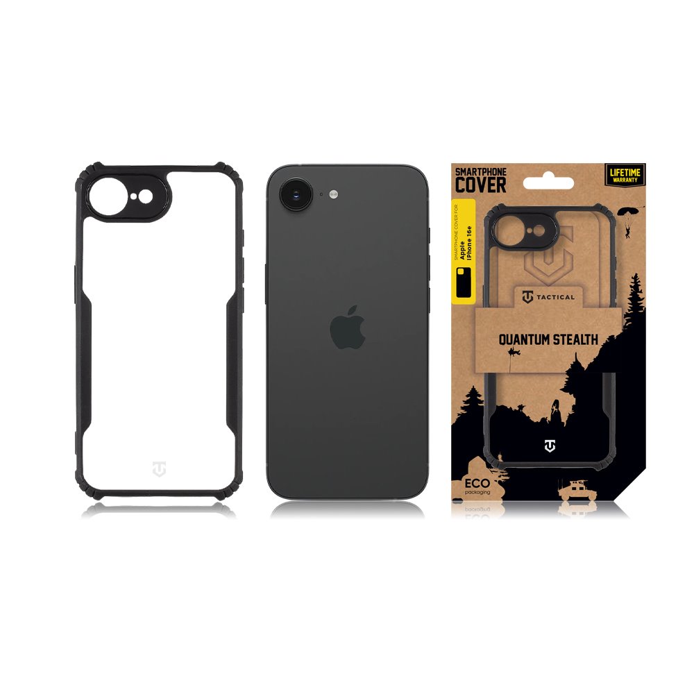 Tactical Quantum Stealth Kryt pro Apple iPhone 16e Clear/Black