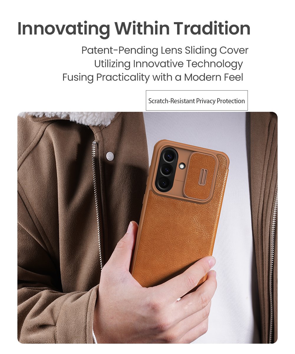 Nillkin Qin Book PRO Pouzdro pro Samsung Galaxy A56 5G Brown