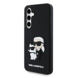 Karl Lagerfeld 3D Rubber Karl and Choupette Zadní Kryt pro Samsung Galaxy S24 FE Black