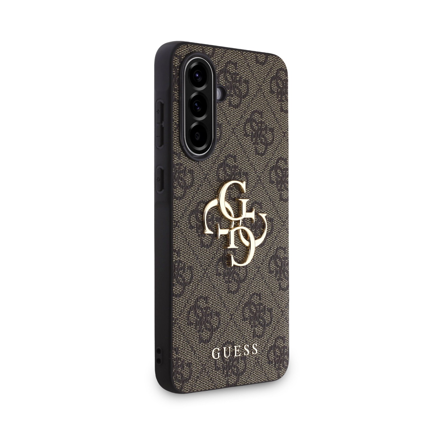 Guess PU 4G Metal Logo Zadní Kryt pro Samsung Galaxy A56 Brown